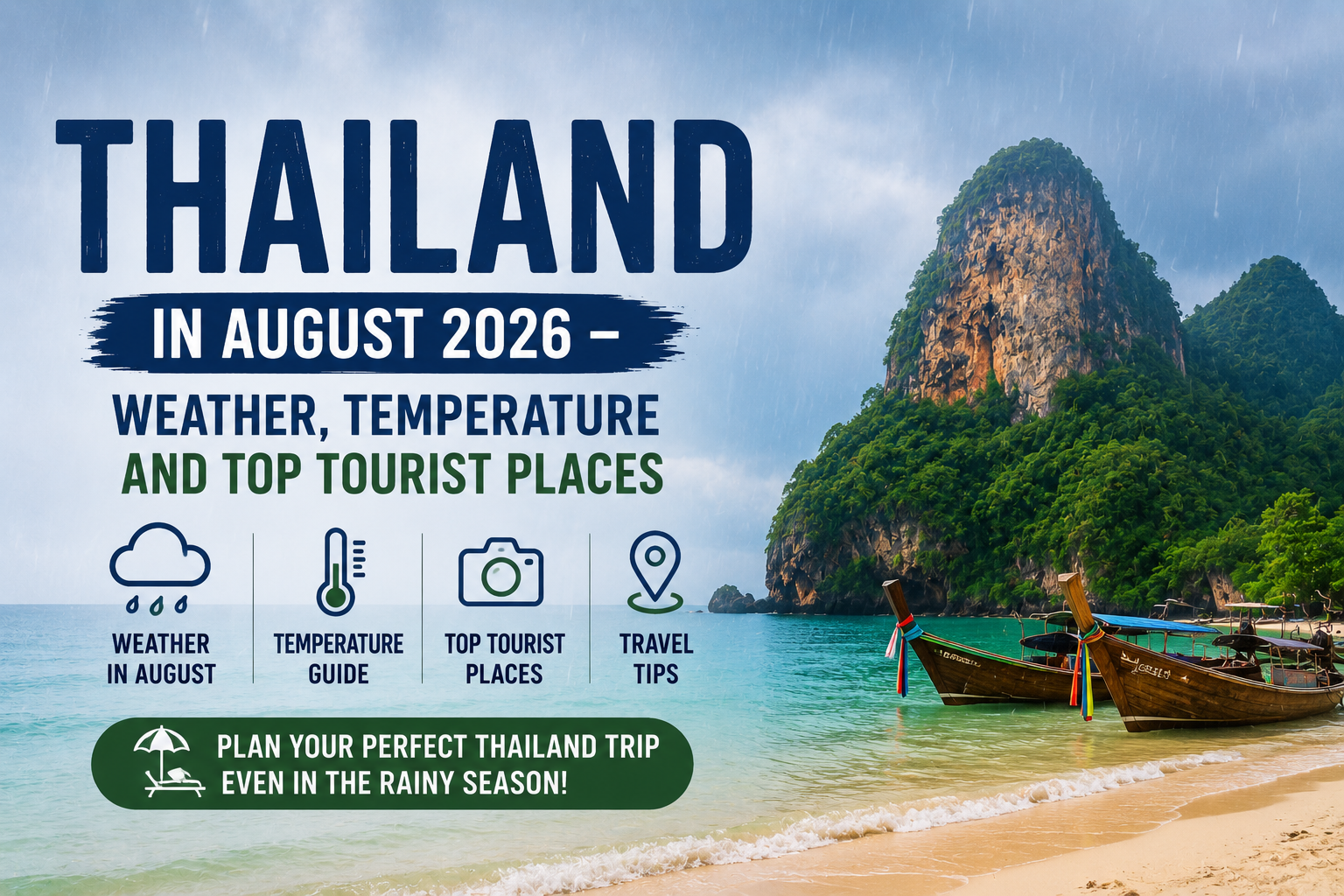Thailand in August 2026 – Weather, Temperature and Top Tourist Places